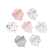 Khăn yếm cổ cho bé màu hồng dễ thương